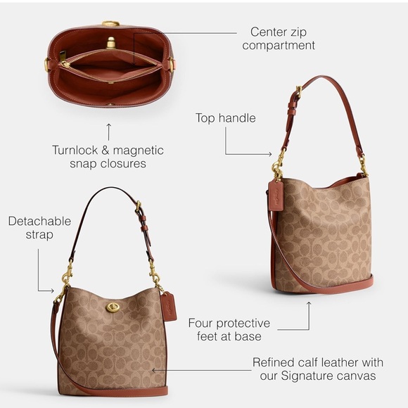 Coach Willow Soft Bucket Bag 19 - Picture 2 of 8